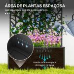 Floreira de Metal com Ecrã de Privacidade com Ramos Decorativos Floreira de Parede ou Independente 61x23x113 cm Preto