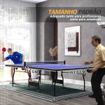 Mesa de Ping Pong Dobrável Profissional com Rodas Inclui 2 Raquetes e 3 Bolas para Interior 274x152,5x76 cm Azul