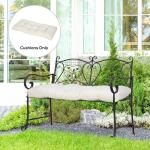 Almofada para Bancos de 2 Lugares Almofada Retangular para Interiores e Exteriores Lavável 110x48x8cm Creme