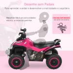 Quadriciclo Infantil para Crianças acima de 18 Meses com Luzes e Música 67,5x38x44cm Rosa