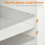 Carrinho de Cozinha com Prateleira Interior Ajustável Gaveta Barra e Suporte para Temperos 109x40x89 cm Branco