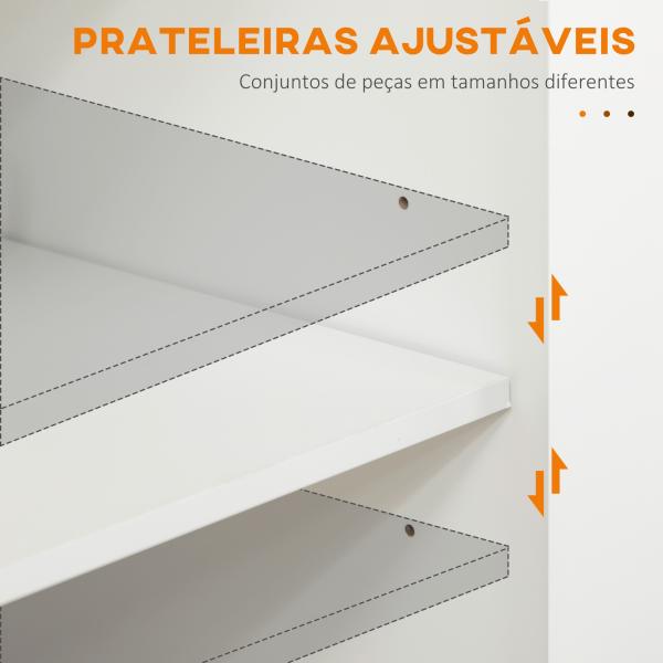 Carrinho de Cozinha com Prateleira Interior Ajustável Gaveta Barra e Suporte para Temperos 109x40x89 cm Branco