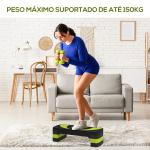Step para Exercício Aeróbico Plataforma Step com Altura Ajustável em 3 Níveis 80x31x10 - 20 cm Verde e Preto