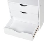 Móveis de escritório com 3 gavetas 4 prateleiras abertas 4 rodas 40x30x83 cm Branco