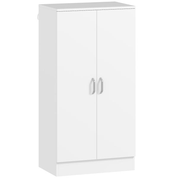 Sapateira de 2 Portas Sapateira para Entrada com 6 Prateleiras Ajustáveis para 14 Pares de Sapatos 55x35x108 cm Branco