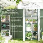Estufa de Jardim com 4 Prateleiras e Cobertura de PE Estufa de Aço para Cultivo de Plantas Flores 69x50x165 cm Branco