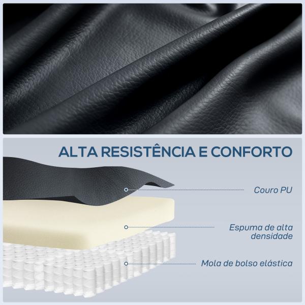Poltrona de Massagem Reclinável até 145° com 8 Pontos de Massagem por Vibração Função de Aquecimento 82x99x103 cm Preto