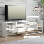Móvel de TV Moderno Móvel para Televisores 153,6x25x42 cm e Prateleira de Parede 150x14,5x16,3 cm Branco e Marrom