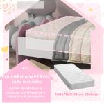 Cama para Crianças de 3 - 6 Anos 143x74x66 cm Cama Infantil de Madeira em Forma de Arco Íris Rosa
