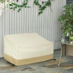 Capa Protetora para Móveis de Jardim 152x87x59 - 79 cm com Tecido Oxford 600D Impermeável e Fivela Bege e Creme