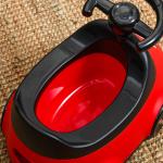 Bacio para Bebé de 6 - 36 Meses Bacio de Aprendizagem Treinamento Portátil em Forma de Carro com Tampa Volante Fácil de Limpar Carga 50kg 40x27,5x29,1cm Vermelho