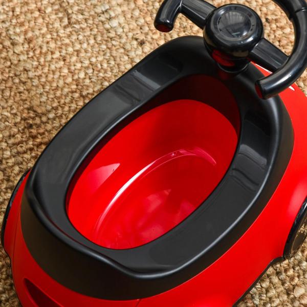 Bacio para Bebé de 6 - 36 Meses Bacio de Aprendizagem Treinamento Portátil em Forma de Carro com Tampa Volante Fácil de Limpar Carga 50kg 40x27,5x29,1cm Vermelho