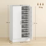 Sapateira de 2 Portas Sapateira para Entrada com 6 Prateleiras Ajustáveis para 14 Pares de Sapatos 55x35x108 cm Branco