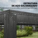 Conjunto de Mesa e Cadeiras de Jardim de 7 Peças Móveis de Jardim para Exterior com Mesa de Plástico PSPC 6 Cadeiras Empilháveis Cinza Escuro