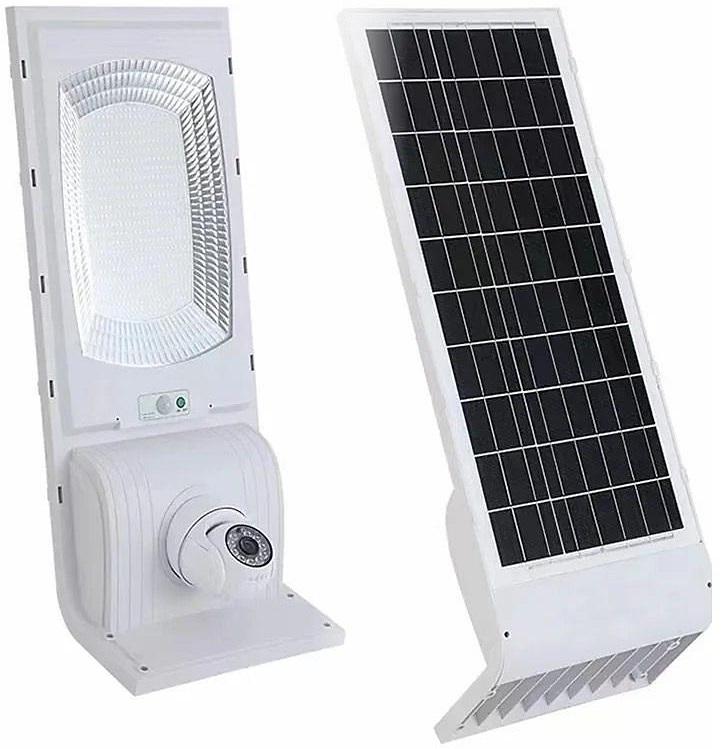 Projector LED SMD (Iluminação Exterior de Rua) 100W 6000K c/ Câmara Vigilância Wi - Fi + Painel Solar