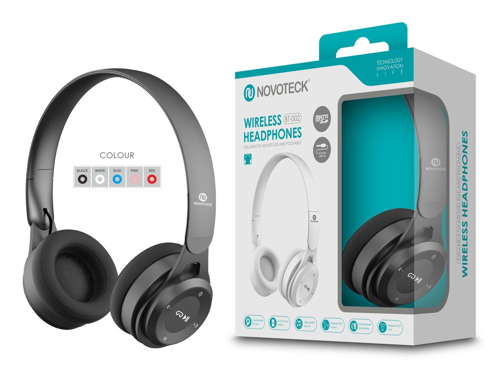 Auscultador Bluetooth Negro BT-002