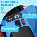 Quadriciclo Elétrico para Crianças com Reboque Bateria 6V de 18 - 36 Meses com Velocidade 2,5 km/h 106x41,5x48,5 cm Azul