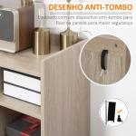 Aparador Moderno com 2 Portas 1 Gaveta e 3 Prateleiras Abertas Aparador Auxiliar de Armazenamento 80x30x96,5cm Madeira