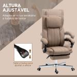 Cadeira de Escritório com 6 Pontos de Massagem com Vibração Reclinável com Altura Ajustável 65x61x101 - 113 cm Marrom