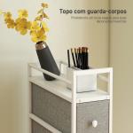 Móvel de Arrumação Estreito com 4 Gavetas de Tecido para Espaços Pequenos 20x43x81,5 cm Cinzento Claro