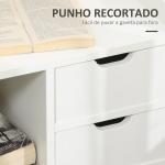 Mesa de Cabeceira Moderna com 2 Gavetas e 3 Compartimentos para Sala de Estar Quarto Carga 30 kg 40x30x60 cm Branco