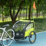 Reboque de Bicicleta para Crianças de 2 Lugares com Cinto de Segurança e Sistema de Amortecimento 140x88x90 cm Verde