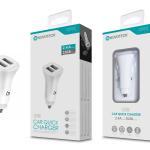Carregador Rápido Automóvel 2.4A com Dupla Porta USB Branco Q-002