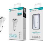 Carregador Rápido Automóvel 2.4A com Dupla Porta USB Branco Q - 002
