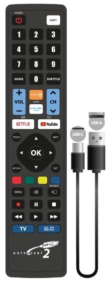 Comando Programável MADE FOR YOU 2:1 USB - C c/ Cabo (DUAL SYSTEM PROGRAMMING) - Jolly Line