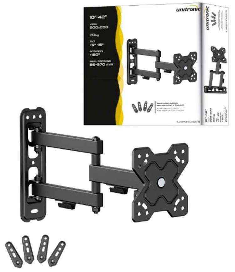 Suporte TV/LCD/LED/PLASMA 10~42 20Kg VESA 200x200 (2 Braços) - UNITRONIC