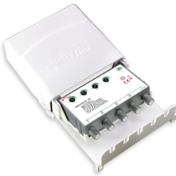 Amplificador de Mastro 4 Entradas / 1 Saída F c/ Filtro LTE 5G - JollyLine
