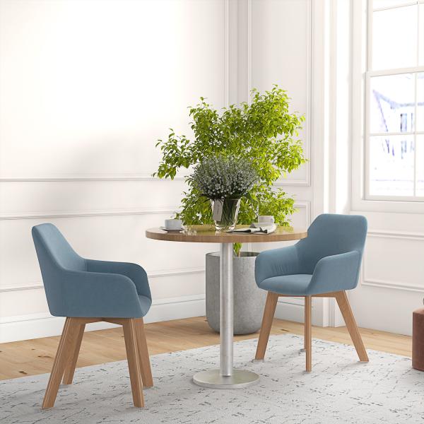 Conjunto de 2 Cadeiras de Sala de Jantar Modernas Estofadas em Veludo 54x57x80 cm Azul Claro