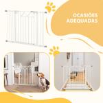 Barreira de Segurança Extensível para Animais de Estimação com Fecho Automático e Sistema de Duplo Bloqueio 74 - 100x76 cm Branco