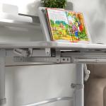Conjunto de Secretária e Cadeira para Crianças com Altura Ajustável e Ângulo da Mesa Ajustável 80x54,5x82 - 104 cm Cinza e Branco