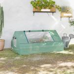 Estufa Pequena para Cultivo com 4 Janelas Enroláveis, Estrutura de Aço e Cobertura PE Anti - UV 180x140x80 cm Verde