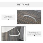 Cesto para Roupa Suja de Bambú Capacidade de 100L com Tampa Removível Bolsa com 2 Compartimentos 52x32x63 cm Cinza