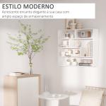 Estante de Parede de 4 Níveis com 7 Compartimentos Abertos para Sala de Estar Escritório Estilo Moderno 94x19,5x80cm Branco