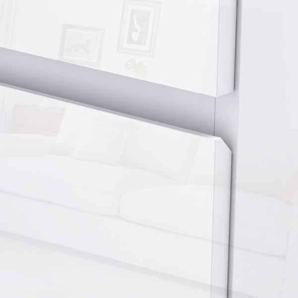 Cómoda com 4 Gavetas de Madeira Cómoda de Dormitório Cómoda Branca Estilo Moderno 55x33x80 cm Branco Brilhante
