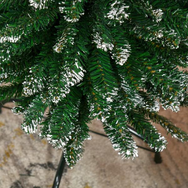 Árvore de Natal Artificial Altura 190 cm com 570 Ramos de PVC Ignífugos Base Dobrável e Suporte Metálico Decoração de Natal Ø53x190 cm Verde
