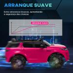 Carro Elétrico para Crianças com Licença Land Rover Discovery Sport Bateria 12V Faróis Buzina e Música 106x65,5x51 cm Rosa