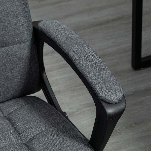 Cadeira de Escritório Giratória com Altura Ajustável e Apoio para os Braços Estilo Moderno 59x63x96 - 105,5 cm Cinza