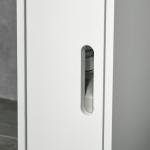 Coluna Casa de Banho com 3 Portas e 3 Prateleiras Abertas Coluna Auxiliar Estilo Moderno 15x17x120cm Branco