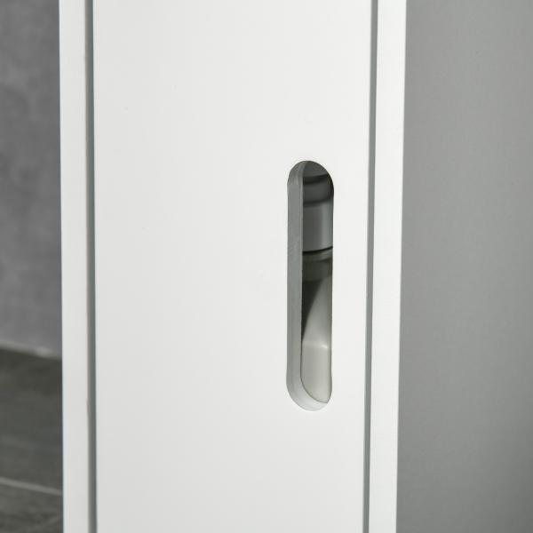 Coluna Casa de Banho com 3 Portas e 3 Prateleiras Abertas Coluna Auxiliar Estilo Moderno 15x17x120cm Branco