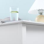 Mesa de Apoio com Tampa Abatível Prateleira de Armazenamento e Orifício para Cabos Oculto 60,5x32,5x70cm Branco
