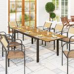 Mesa de Jantar Exterior Extensível de 160 - 240 cm para 6 - 8 Pessoas Mesa de Jardim Retangular para Terraço Castanho