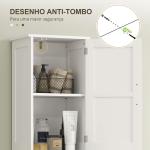 Coluna de Casa de Banho com 2 Prateleiras Ajustáveis Armário Alto de Casa de Banho Estreito Estilo Rústico 40x30x170 cm Branco