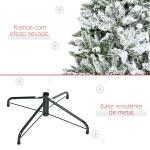 Árvore de Natal Artificial 150 cm com Neve Ignífugo com 358 Ramos Folhas de PVC Abertura Automática Base Dobrável Verde