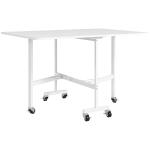 Mesa Dobrável de Cozinha para 4 - 6 Pessoas Mesa de Sala de Jantar Dobrável com Rodas e Laterais Dobráveis 120x80x73 cm Branco