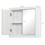 Armário de Casa de Banho com Espelho Móvel Suspenso de Casa de Banho com Prateleira Interior Ajustável 48x14,5x45 cm Branco