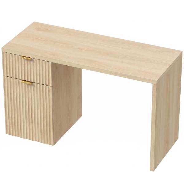 Secretária para Computador 120 cm com Gaveta Armário Reversível Prateleira Ajustável e Tampo Espesso Carvalho